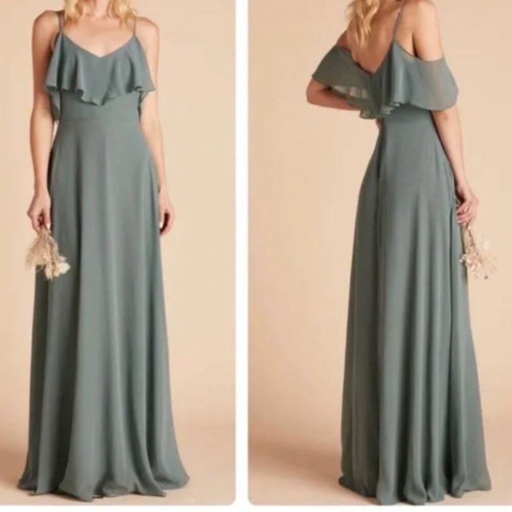 Birdy Grey Maxi Dress Jane Convertible Dress With Slit Sea Glass Sz S NWT